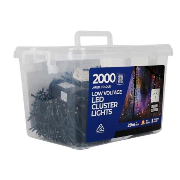 2000 Multi Colour Low Voltage Led Cluster Light - 29m