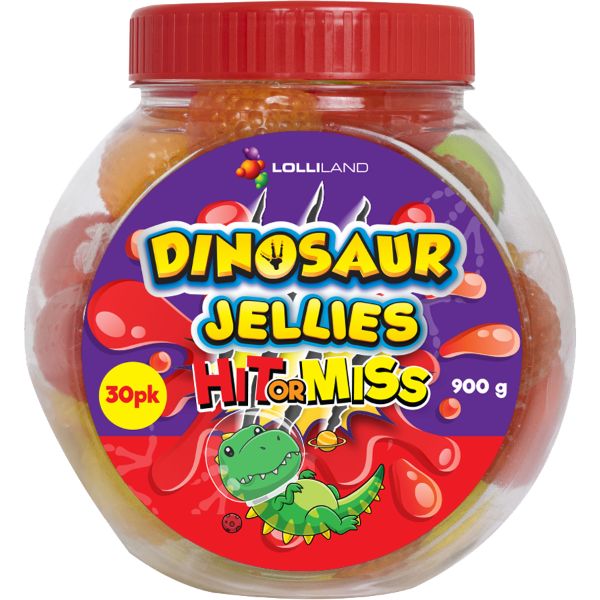 30 Pack Dinosaur Fruit Jellies - 900g