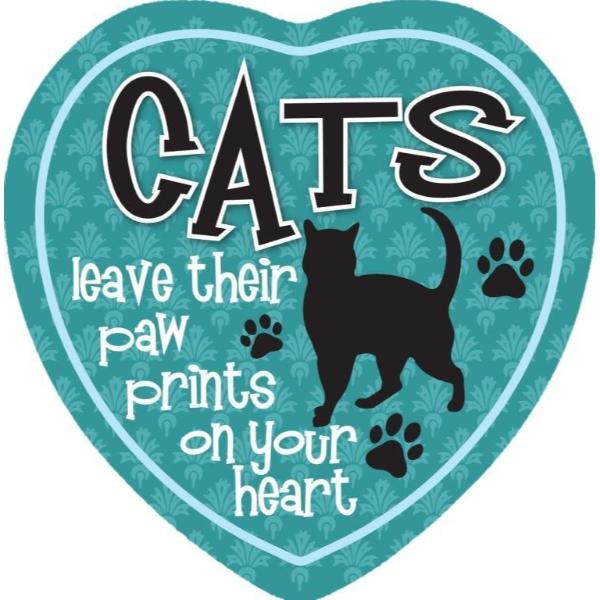 Ceramic Cats Heart Magnet