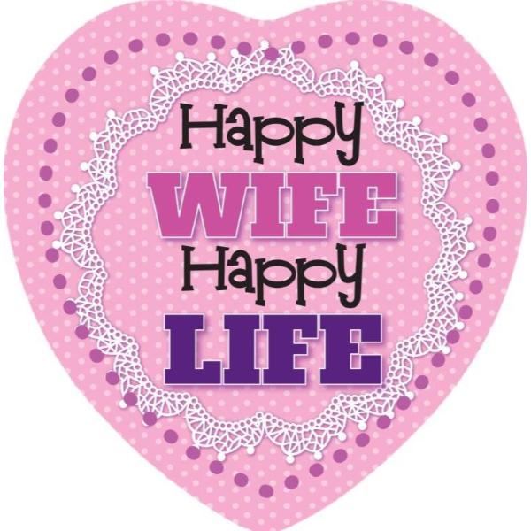 Ceramic Happy Wife Heart Magnet