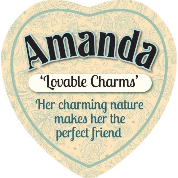 Ceramic Amanda Heart Magnet