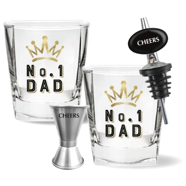 4 Pack Dad Spirit Glass Gift Set - 260ml