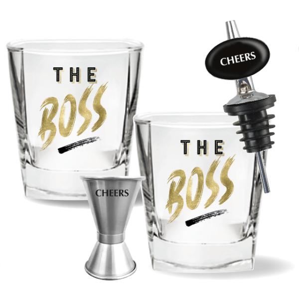 4 Pack The Boss Spirit Glass Gift Set - 260ml