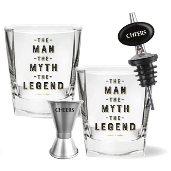 4 Pack The Man The Myth The Legend Spirit Glass Gift Set - 260ml