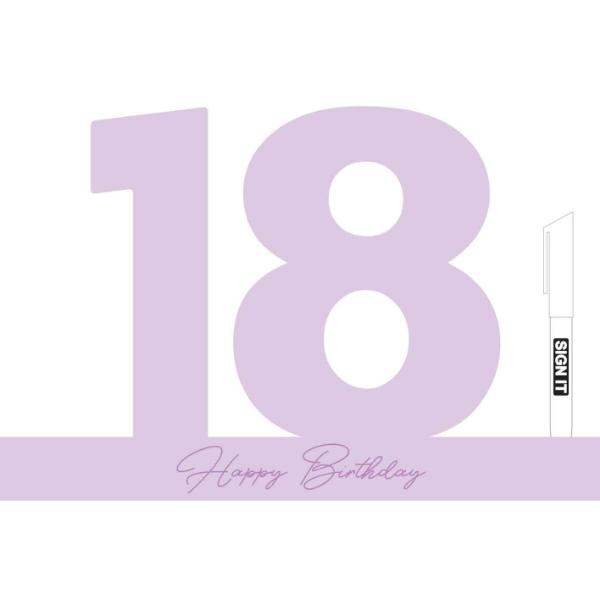 Periwinkle Purple 18th Signature Block With Pen