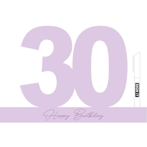 Periwinkle Purple 30th Signature Block With Pen