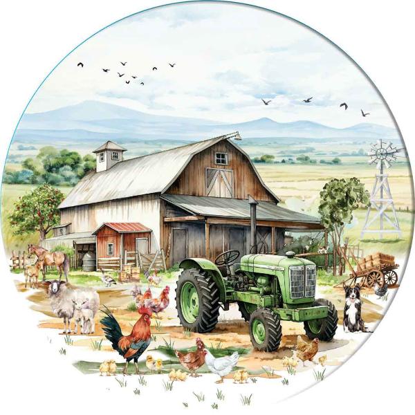 Ceramic Old Tractor Country Life Surface Protector - 25cm