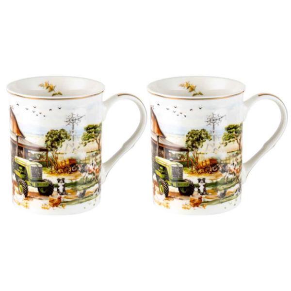 2 Pack Set Of 2 Country Life Mugs - 360ml