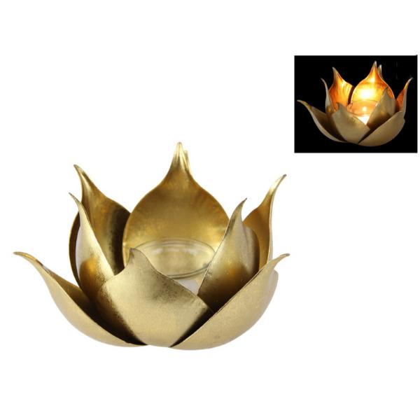 Gold Lotus Candle Holder - 20cm x 20cm
