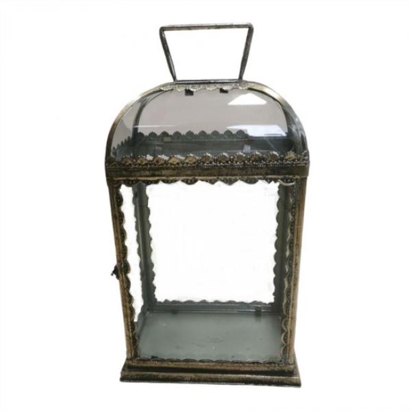Metal Lantern - 22cm x 14.5cm x 40cm