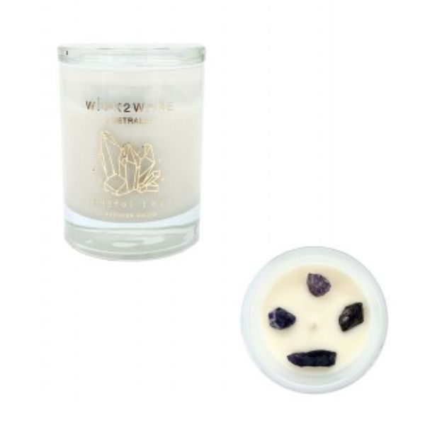 Wick2Wear Lavender Amber Glass Candle Jar - 9.1cm x 10.7cm