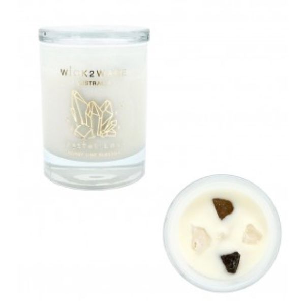 Wick2Wear Honey Lime Blossom Glass Candle Jar - 9.1cm x 10.7cm