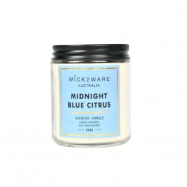 Wick2Wear Midnight Blue Citrus Scented Candle Jar - 210g