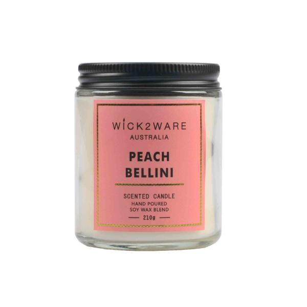 Wick2ware Peach Bellini Scented Candle Jar - 210g