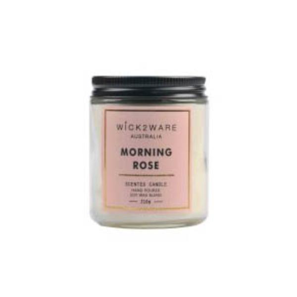 Wick2ware Morning Rose Scented Candle Jar - 210g
