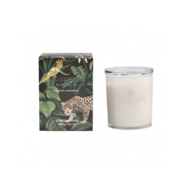 Wick2Ware Lime Basil & Mandarin Scented Candle Jar - 400g