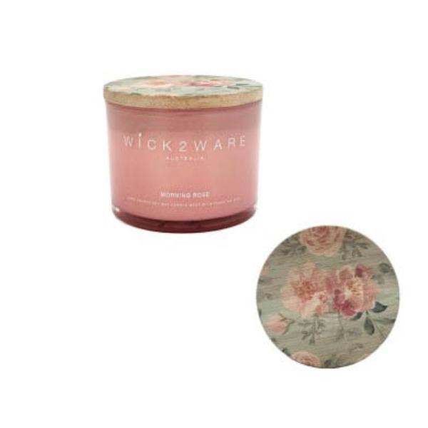 Wick2ware Morning Rose Soy Wax Candle Jar - 340g