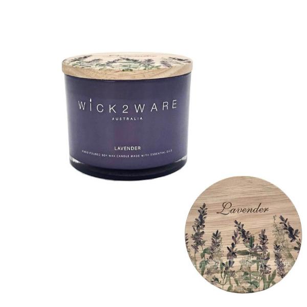 Wick2ware Lavender Soy Wax Candle Jar - 340g