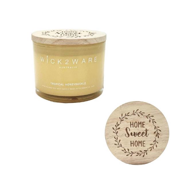 Wick2ware Tropical Honey Suckle Soy Wax Candle Jar - 340g