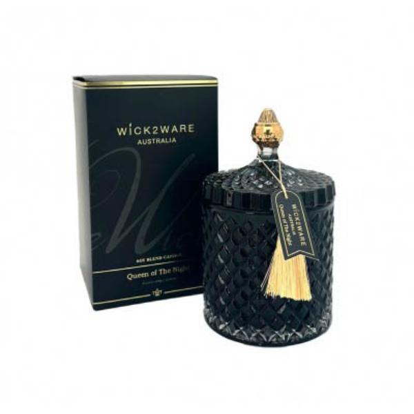 Wick2ware Black Queen Of The Night Soy Blend Candle Jar - 450g