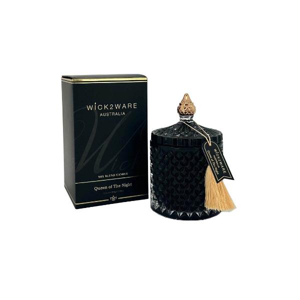 Wick2ware Black Queen Of The Night Soy Blend Candle Jar