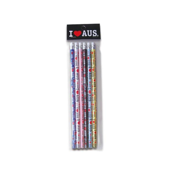 6 Pack I Love Aus Pencils