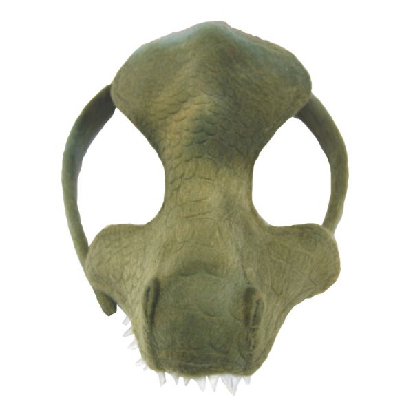Green Half Dinosaur Face Mask