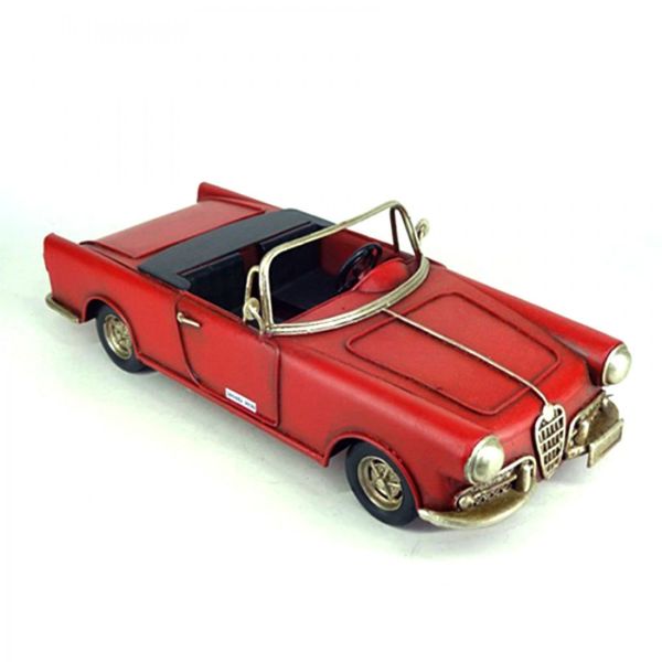 Red Metal Vintage Car - 26cm