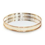 Load image into Gallery viewer, Round Rose Gold Mirror Tray - 30cm
