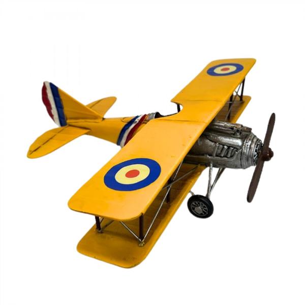 Metal Yellow Airplane - 35cm x 31cm x 11cm