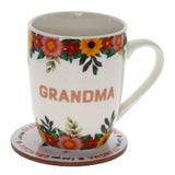 Load image into Gallery viewer, 2 Pack Grandma Tropic Floral Mug Coaster Set - 250ml
