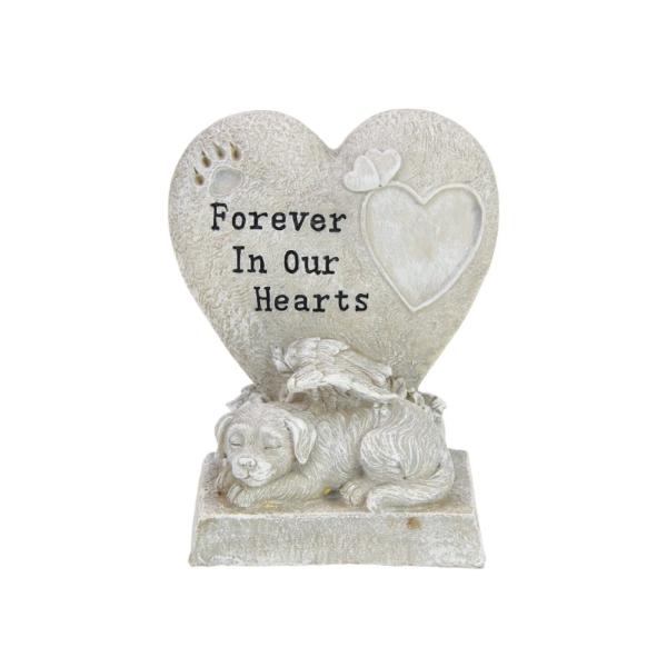 Memorial Dog With Love Heart - 17cm
