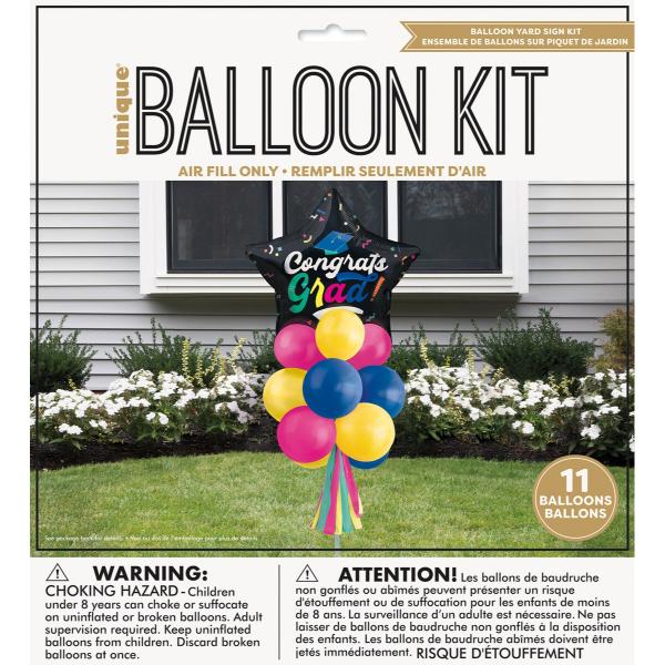 Balloon Yard Grad Sign Kit Including 11 Balloons