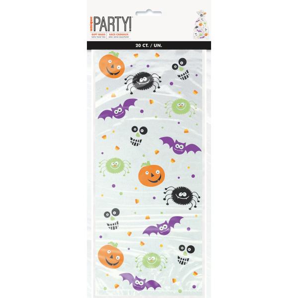 20 Pack Spooky Smile Cello Bags - 28cm x 13cm
