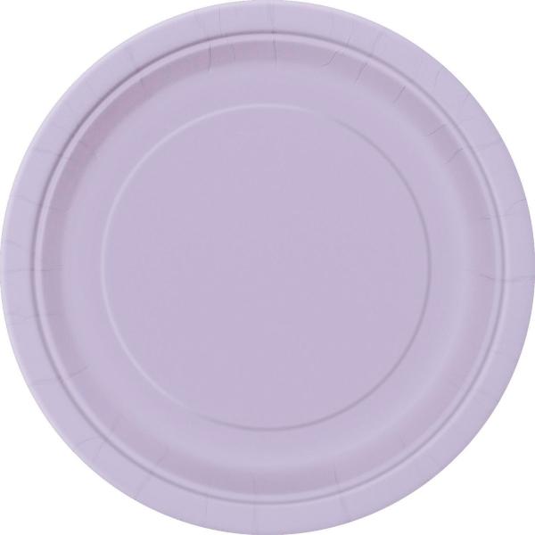 8 Pack Lavender Paper Plates - 23cm