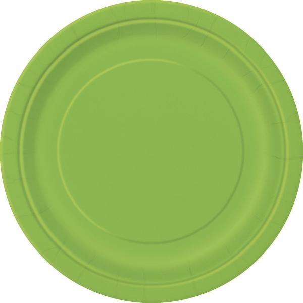 20 Pack Lime Green Paper Plates - 20cm x 18cm