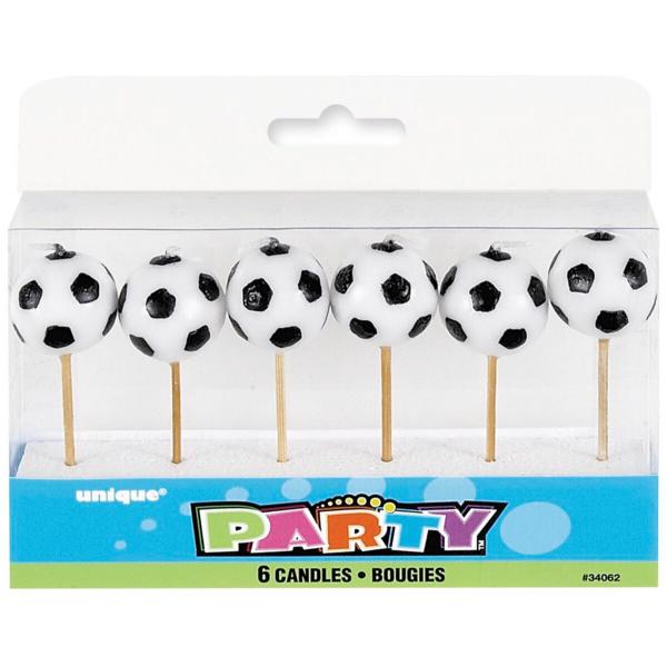 6 Pack Soccer Ball Pick Candles