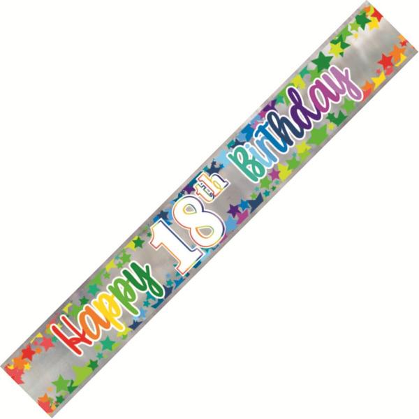 Rainbow Stars Happy Birthday Foil Banner - 274cm