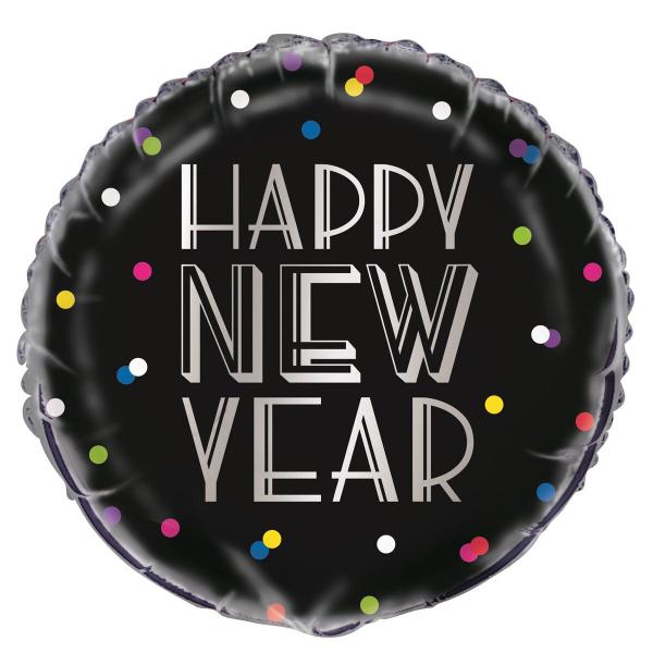 Neon Dots Happy New Year Foil Balloon - 45cm