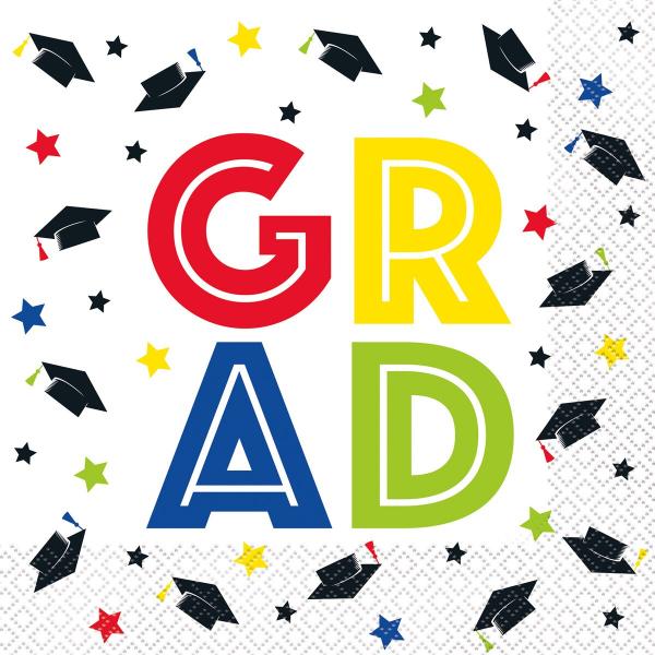 16 Pack 2Ply Grad Luncheon Napkins - 33cm x 33cm