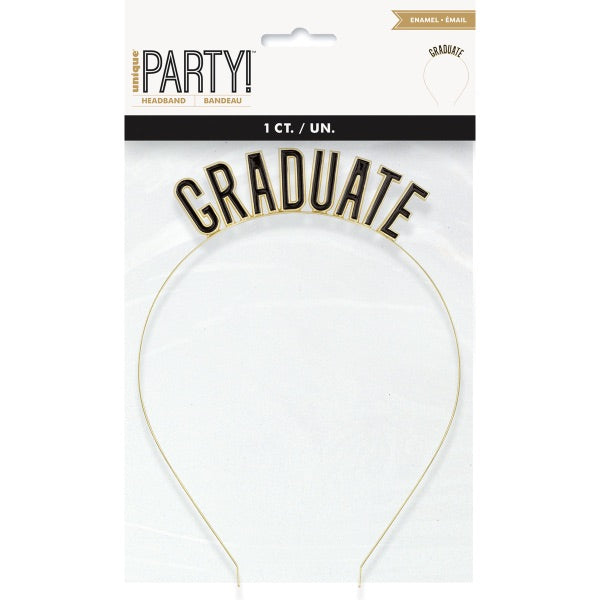 Gold & Black Enamel Graduate Headband