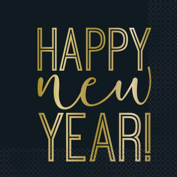 16 Pack 2 Ply Roaring New Year Napkins - 33cm x 33cm