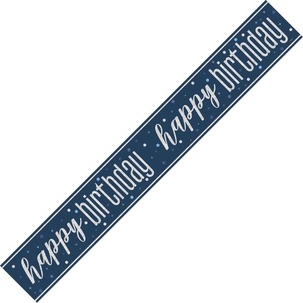 Glitz Blue Happy Birthday Foil Banner - 274cm