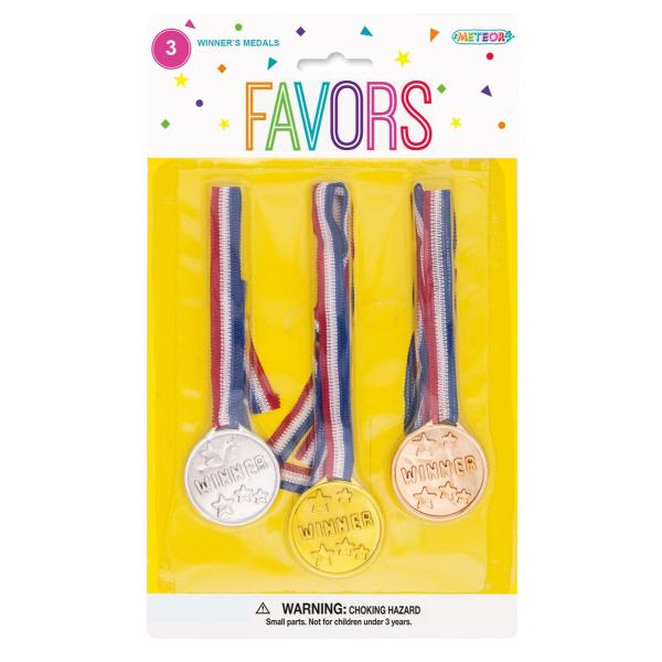 3 Assorted Winner Medals