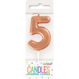 Load image into Gallery viewer, Mini Rose Gold Numerical 5 Pick Candle