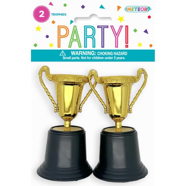 2 Pack Gold Cup Trophies - 12.2cm