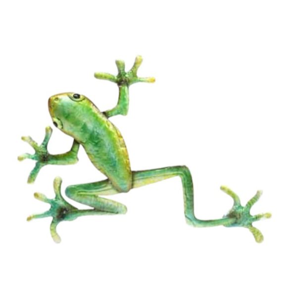 56cm Green Tree Frog Metal Wall Art