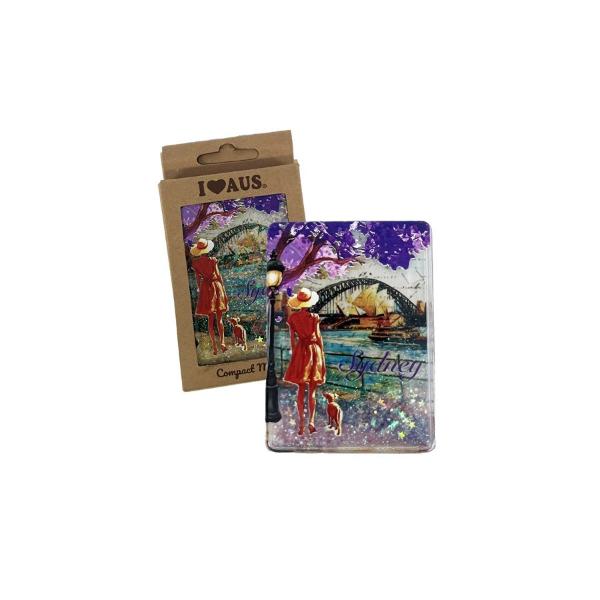 Premium Rectangle Glitter Sydney Compact Mirror