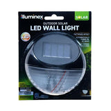 Load image into Gallery viewer, Illuminex Round Black Outdoor Solar Led Wall Warm White Light - 11cm