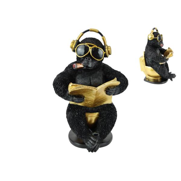 Monkey On Gold Throne - 30cm